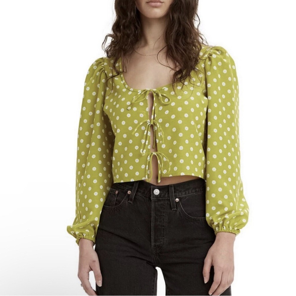 Levi’s floral puff sleeve blouse